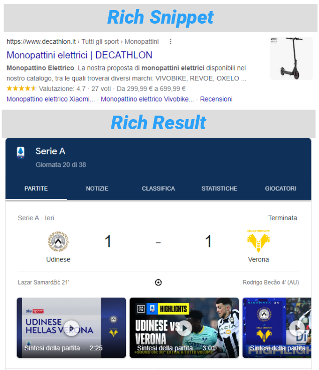 differenza tra rich snippet e rich results